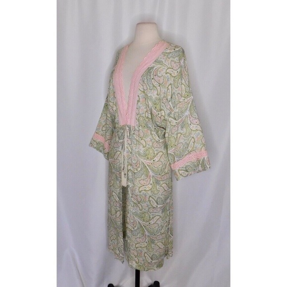 NWT!! Anthropologie FLOREAT Paisley Robe Eyelet Lace Romantic Cottage Small - Picture 6 of 15